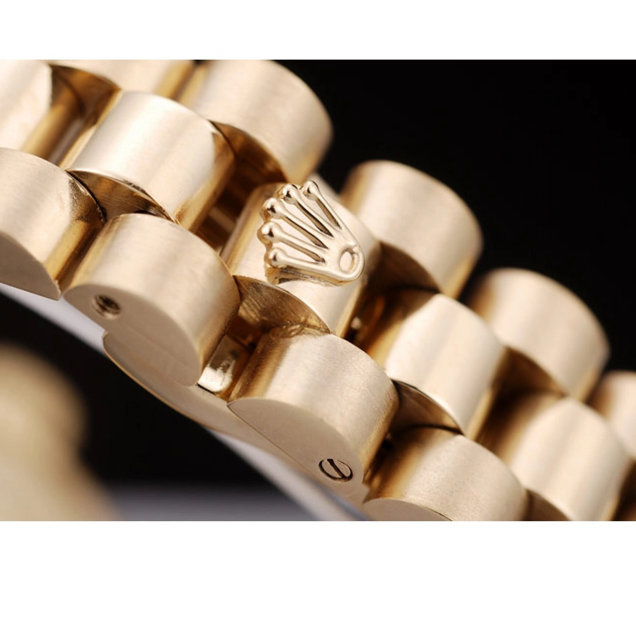 MiroTime 0808 Rolex DateJust Ribbed Pattern Gold Bezel Gold Dial